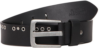 

Flying Machine Men Casual Black Genuine Leather Belt