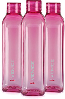 cello 1000 ml Plastic Bottle(Pack of 3, Pink)