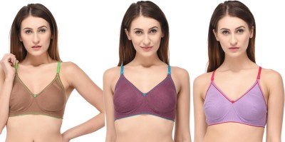 Fabme Women Minimizer Non Padded Bra(Purple, Maroon, Brown)