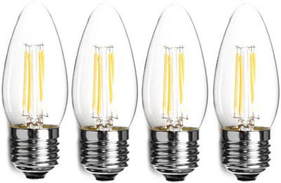 SPARK 6 W Basic Candle E27 LED Bulb(Yellow, Pack of 4)