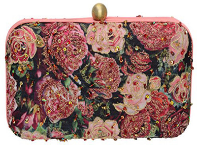 

Fabric and Lace Casual Black Clutch