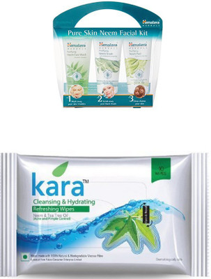 

Himalaya pure skin neem facial kit, cleansing hydrating refreshing wipes(Set of 2)