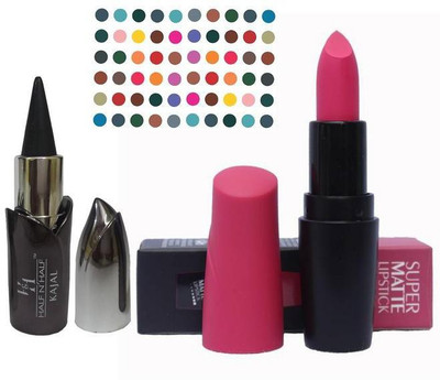 

AV Half N Half Super Matte Lipstick Kajal Bindi(Set of 3)