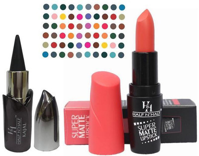 

AV Half N Half Super Matte Lipstick Kajal Bindi(Set of 3)