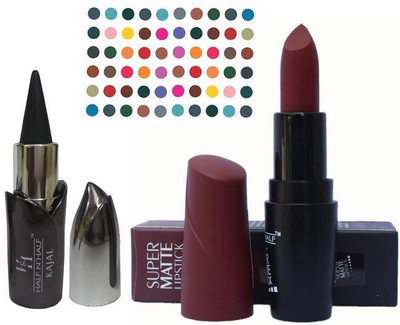

AV Half N Half Super Matte Lipstick Kajal Bindi(Set of 3)