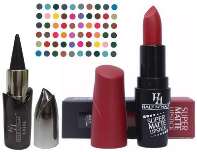

AV Half N Half Super Matte Lipstick Kajal Bindi(Set of 3)