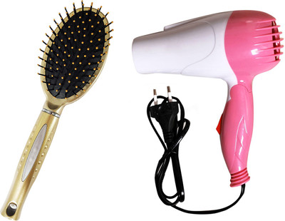 

Majik Oval Shape Hair Brush with Soft Bristles And Hair Dryer (Set of 2 )(Set of 2)