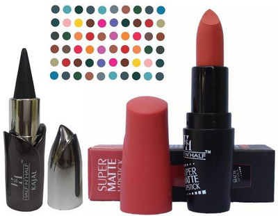 

AV Half N Half Super Matte Lipstick Kajal Bindi(Set of 3)