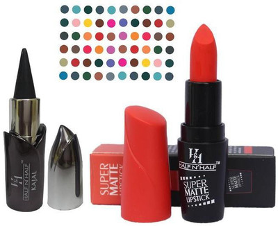 

AV Half N Half Super Matte Lipstick Kajal Bindi(Set of 3)
