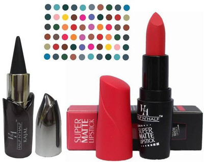 

AV Half N Half Super Matte Lipstick Kajal Bindi(Set of 3)
