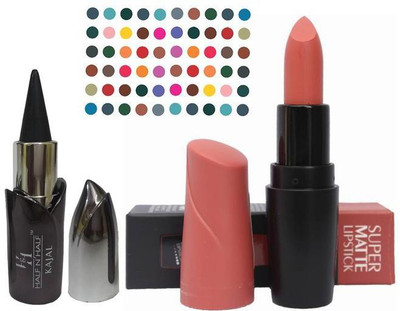 

AV Half N Half Super Matte Lipstick Kajal Bindi(Set of 3)