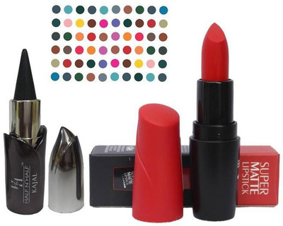 

AV Half N Half Super Matte Lipstick Kajal Bindi(Set of 3)