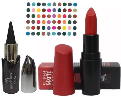 

AV Half N Half Super Matte Lipstick Kajal Bindi(Set of 3)