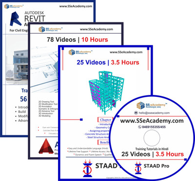 

SS eAcademy Professional AutoCAD , Revit and Staad Pro Training Tutorials with Example in Hindi ( 159 Videos | 22.5 Hours ) [DVD](.mp4)