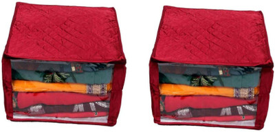 

Addyz Satin Saree Cover Pack of 2 Pieces Extra Large Jumbo 12 inch Quilted Saree Salwar Suit Kamiz Garment Cover(Maroon)
