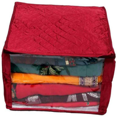 

Addyz Satin Saree Cover Extra Large Jumbo 12 inch Quilted Saree Salwar Suit Kamiz Garment Cover(Maroon)