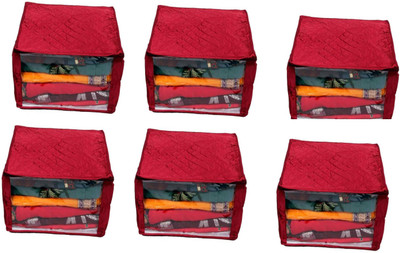 

Addyz Satin Saree Cover Pack of 6 Pieces Extra Large Jumbo 12 inch Quilted Saree Salwar Suit Kamiz Garment Cover(Maroon)