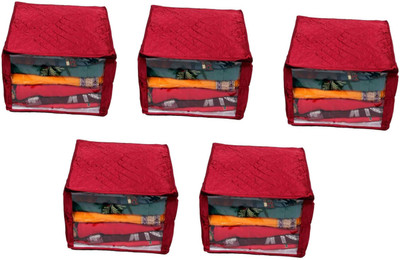 

Addyz Satin Saree Cover Pack of 5 Pieces Extra Large Jumbo 12 inch Quilted Saree Salwar Suit Kamiz Garment Cover(Maroon)