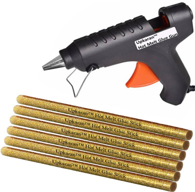 

Upkaran 40W with 6 Yellow Glitter Glue Sticks Leak Proof Heavy Hot Melt Glue For Quick Repairs, Paper & Cloth High-Tech Professional Electronic Standard Temperature Corded Glue Gun(11 mm)