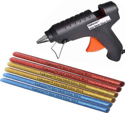 

Upkaran With 6 Pcs. Multicolour Glitter Glue Sticks Hot Melt Glue Gun kit 40 Watt For Art and Craft Electronic Standard Temperature Corded Glue Gun(11 mm)