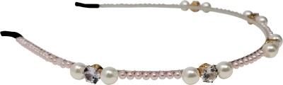 

Evolution Hair Band Premium Pearl & Dimond Pink Fancy Wedding Party Hair Band, Head Band, for Women/Girls Hair Band(Multicolor)