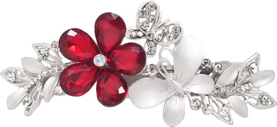 

Evolution Hair Accessories Fancy Blossom Butterfly Siver Red Wedding Party Hair Pin, Lock Pin, for Women/Girls Hair Pin(Multicolor)