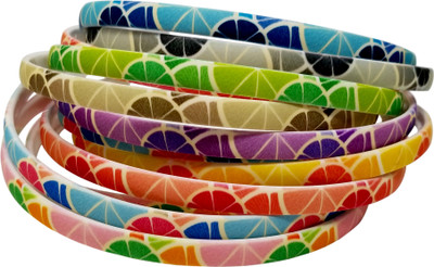 

Evolution Hair Band Multicolored Lemon Colored Print Hair Band, Head Band, for Women/Girls (Pack of 12) Hair Band(Multicolor)