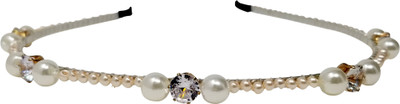 

Evolution Hair Band Premium Pearl & Dimond Cream Fancy Wedding Party Hair Band, Head Band, for Women/Girls Hair Band(Multicolor)