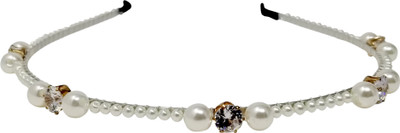 

Evolution Hair Band Premium Pearl & Dimond White Fancy Wedding Party Hair Band, Head Band, for Women/Girls Hair Band(Multicolor)