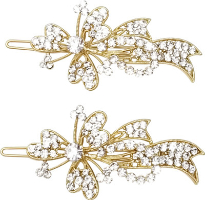 

Evolution Hair Accessories Designer Floral Dimond, Wedding Party Hair Pin, Slider Lock Pin, for Women/Girls ( Pack of 2 ) Hair Pin(Multicolor)