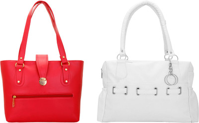

Lady bar Shoulder Bag(Red, White)