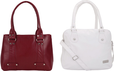 

Lady bar Shoulder Bag(Maroon, White)