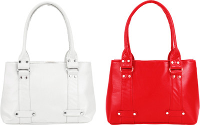 

Lady bar Shoulder Bag(White, Red), Red;white