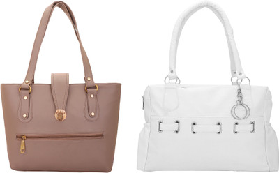 

Lady bar Shoulder Bag(Tan, White)