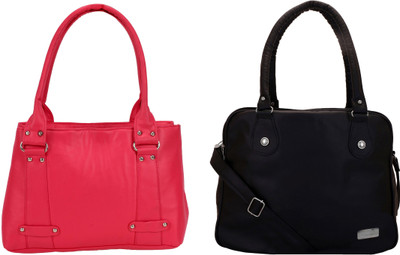 

Lady bar Shoulder Bag(Pink, Black), Black;pink