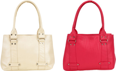 

Lady bar Shoulder Bag(Beige, Pink)