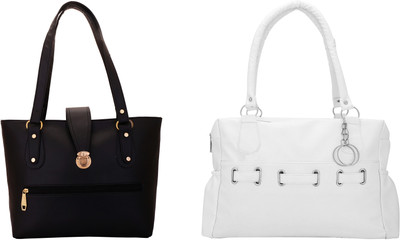 

Lady bar Shoulder Bag(Black, White)