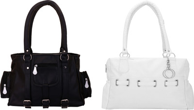 

Lady bar Shoulder Bag(Black, White)