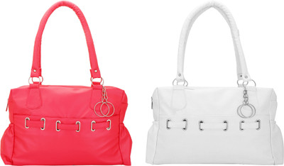 

Lady bar Shoulder Bag(Pink, White)