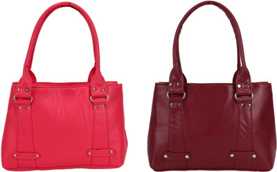 

Lady bar Shoulder Bag(Pink, Maroon), Maroon;pink