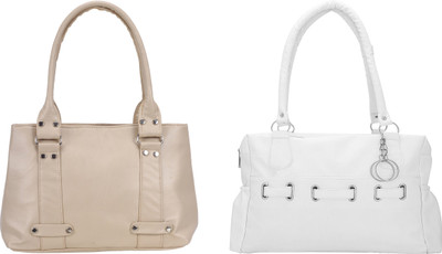 

Lady bar Shoulder Bag(Tan, White)