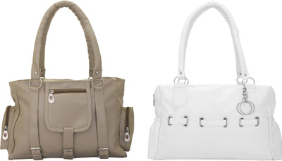 

Lady bar Shoulder Bag(Grey, White)