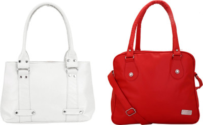 

Lady bar Shoulder Bag(White, Red), Red;white