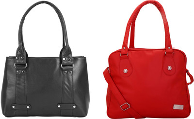

Lady bar Shoulder Bag(Black, Red)