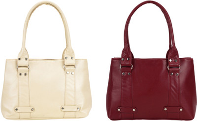 

Lady bar Shoulder Bag(Beige, Maroon)