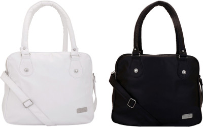 

Lady bar Messenger Bag(White, Black), Black;white