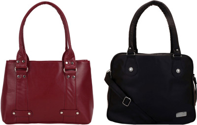 

Lady bar Shoulder Bag(Maroon, Black), Black;maroon