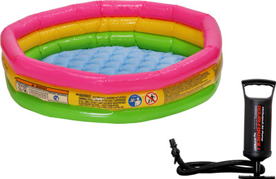 

Geckos Kids Indoor Pool With Air Hand Pump Inflatable Pool(Multicolor)