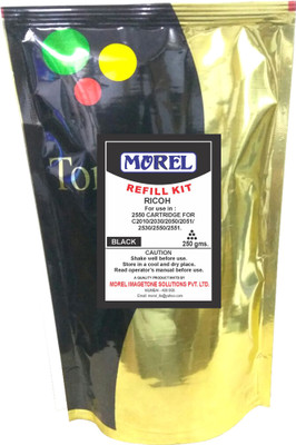 

MOREL 2550 TONER POWDER FOR USE IN RICOH AFICIO C2010 / 2030 / 2050 / 2051 / 2530 / 2550 / 2551 PHOTOCOPIER COLOR BLACK. Single Color Ink Toner(Black)