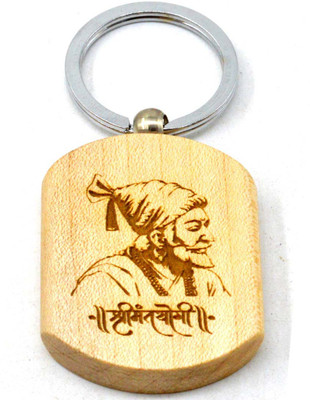 

Faynci Shrimant Yogi Raja Shiva Chhatrapati Engraved Handcrafted Wooden Key Chain Key Chain
